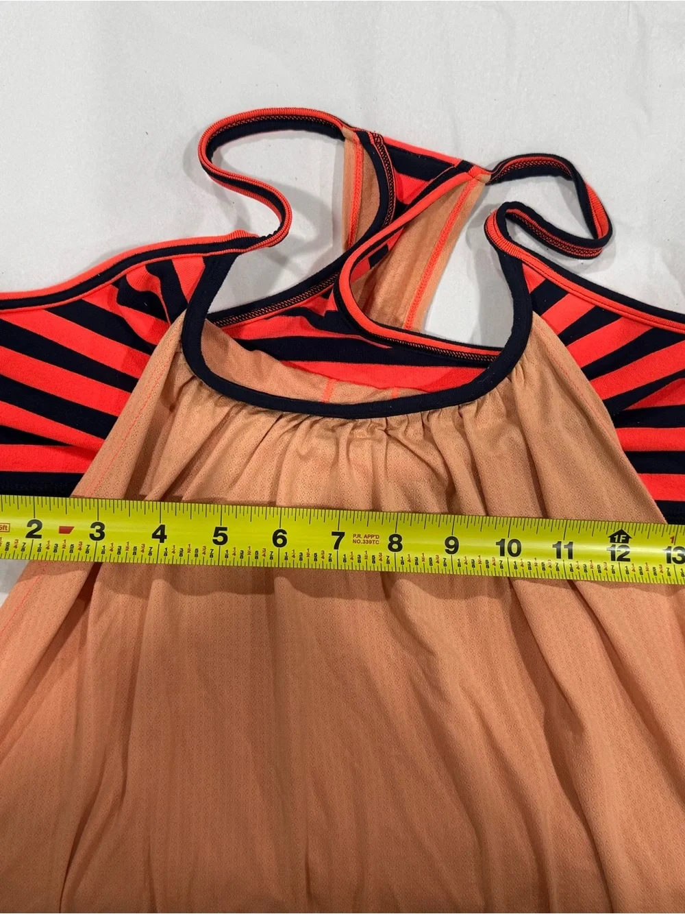 Lululemon Size 8 Peach Flowy Racerback Tank Top Built-In Bra Yoga Athletic